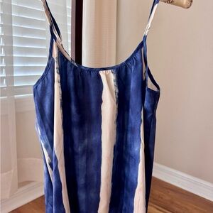 Blue and White Striped Tank Top